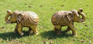  Machine Made Carved Brass Elephant Figurine, Size : 2 inch