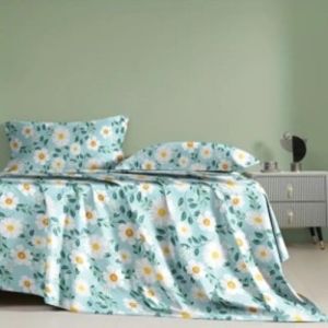 Cotton Dityara Printed Flat Bed Sheets For Hotels