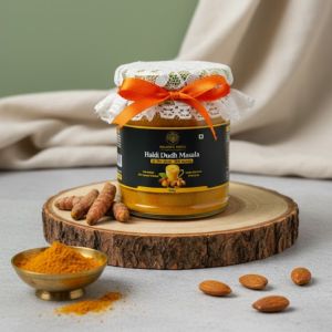 Haldiva Haldi Dudh Masala, Color : Yellow, Weight : 100 Grams