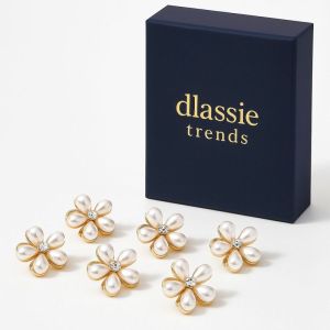 Gold Plain Rhinestone Stud Earrings, Color : Creamy Antique