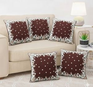 Luxury Brown Quilted Soft Cushion Cover