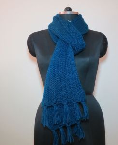 Plain Woolen Mufflers, Color : Blue One Size Fits All