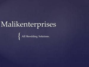 Waste Paper Shredding Services