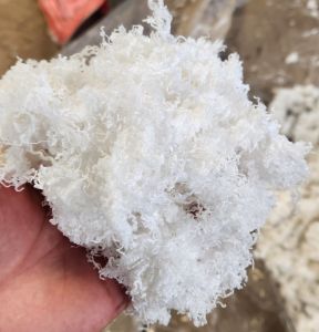 Polyester Yarn Grinded Water Jet Waste, Color : White