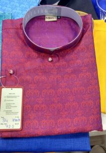 Printed Silk Mens Kurta Party Wear, Technics : Machine Made