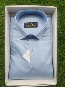 Cotton Polyester Mens Plain Shirts Formal Wear