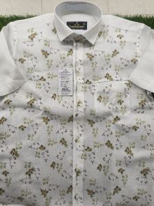 Poly Cotton Mens Printed Shirts, Fit Type : Regular Fit