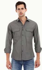 Men Casual Trolley Grey Shirt