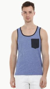 Men Heather Blue Summer Tank