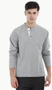 Men Knit Sports Henley Sweatshirt