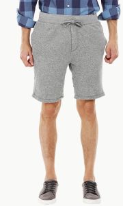 Cotton Mens Sports Grey Jacquard Knit Shorts