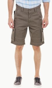 Cotton Mens Olive Green Cargo Summer Shorts
