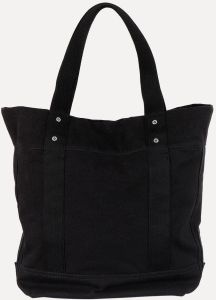 Color-Block Throw In Black Canvas Tote Bag, Gender : Unisex