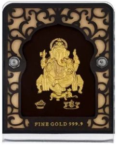 24K Gold Plated Lord Ganpati Frame Big