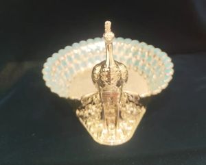 Blue Enamel Silver - Plated Peacock Platter