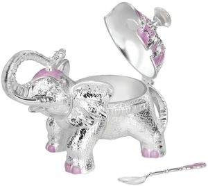 Elephant Sugar Pot Metal Lavender