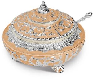 Enamel Sugar Pot Peach, Shape : pot-shaped