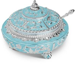 Enamel Sugar Pot Sky Blue