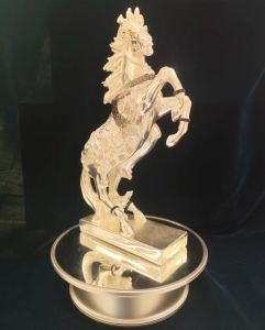 Silver-Plated Diamond Studded Horse Figurine