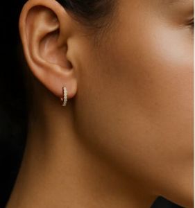 Dazzling Diamond Hoop Earrings In Gold