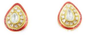 Drop Shape Polki Stud Earring