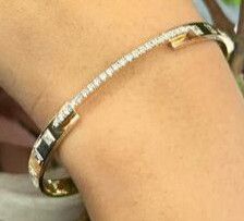 Gold Exquisite Fine Diamond Bracelet, Color : White