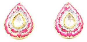 Lotus Inspired Polki Stud Earring