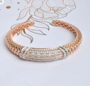 Statement Diamond Cuff Bracelet in 18K Rose Gold