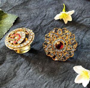Vellore Special Artistic Cocktail Polki Ring