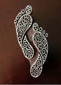 Footprint Wooden Printing Block