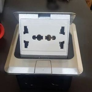 Aluminium Popup Table Socket Box, Color : Grey Black for Office