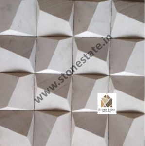 Non Polished 3D Mosaic Stone Wall Cladding 12x15cm