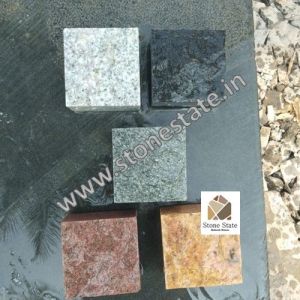 4x4 Inch Grey Machine Cut Granite Cobblestone
