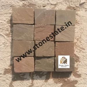 Natural Non Polished Autumn Brown Sandstone Cobbles for Making Way