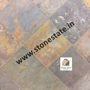 Natural Stone Non Polished Flooring Slate Tiles 1x1ft, 2x2ft