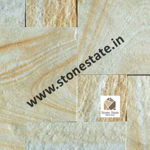 Natural Split Surface Non Polished Golden Quartzite Stone