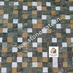 Non Polished Green Multi Field Stone Cladding 15x60cm