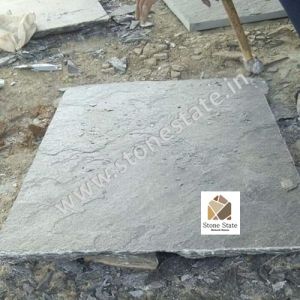 Honed Brushed Silver Grey Quartzite Slate Floor Tiles