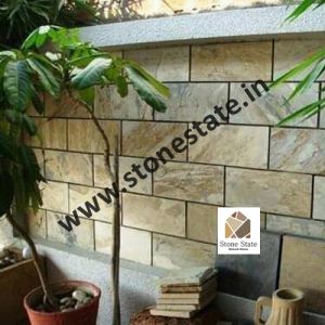 Indian Golden Slate Ledge Stone Stack Wall Cladding Panels