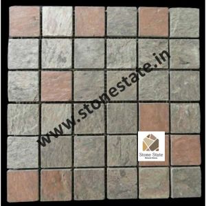 Non Polished Natural Mosaic Stone Tiles, Stone Form : Solid