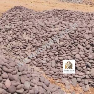 Non Polished Red Pebble Stone Random Mix, Stone Form : Solid