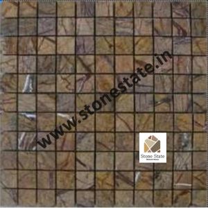 Stone Mosaic Forest Brown Tiles 1x1ft, Stone Form : Solid