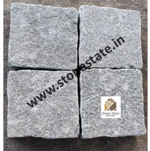 Plain Natural Non Polished Tandur Grey Cobble Stones