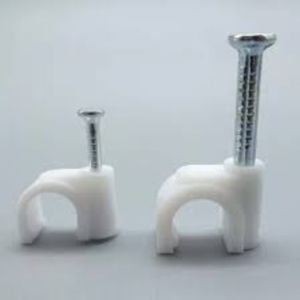 Polished Plastic Round Cable Clip, Color : White for Wall Hanging