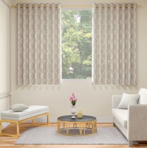 Printed Jacquard Window Curtain 7 Feet for Home Decor