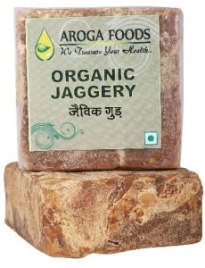 Aroga Foods Organic Jaggery Block, Color : Natural Brown