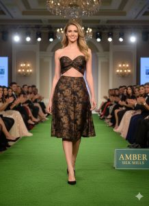 Metallic Lycra Print Fabric