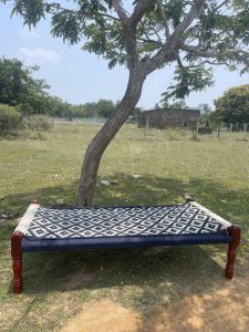 Cotton Rope Cot, Color : White black