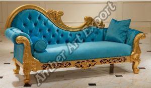 Printed Polished Teak Wood Couch Carving Sofa Sets Multisizes