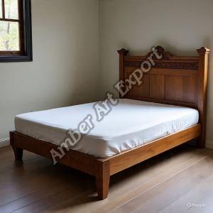 Polished Plywood Double Luxury Modern Bed, Color : Brown